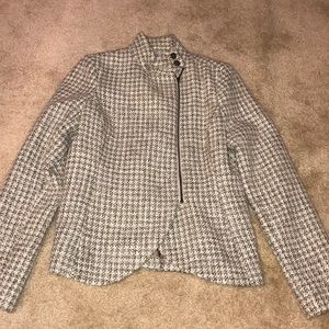 Tweed olive and cream blazer